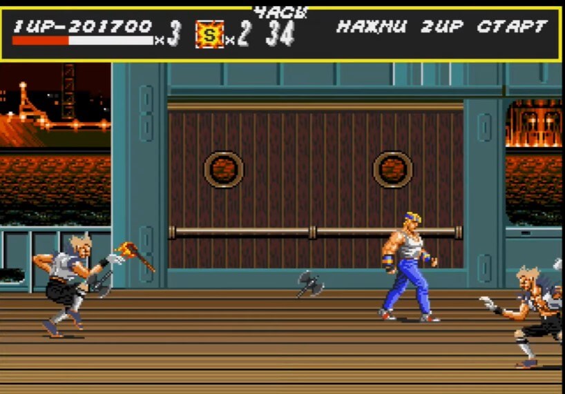 Streets Of Rage 1 - геймплей игры Sega Mega Drive\Genesis